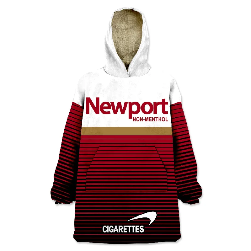 Newport Non-Menthol Wearable Blanket Hoodie Hoodie with Ribbed Neckline Snug Warm