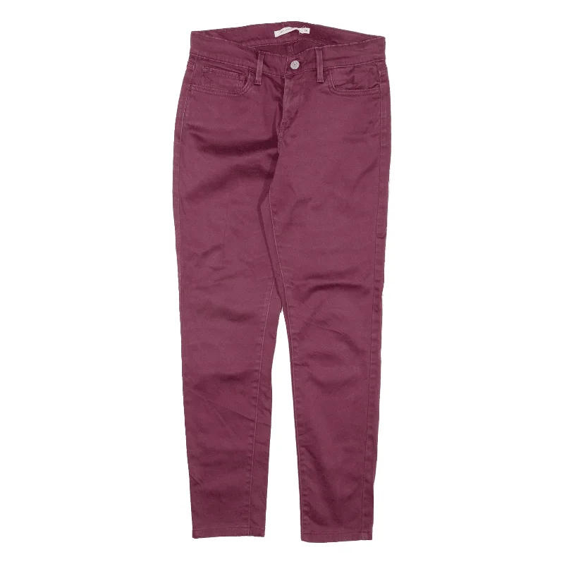 LEVI'S 710 Trousers Maroon Slim Skinny Womens W28 L26 Trousers Tapered Slim Fit