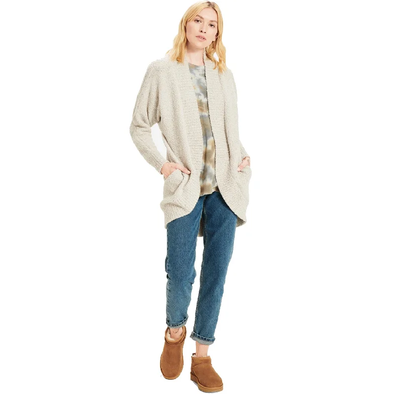 Women's UGG Fremont Fluffy Knit Cardigan Driftwood Cotton Fabric Linen Fabric Terry Fabric