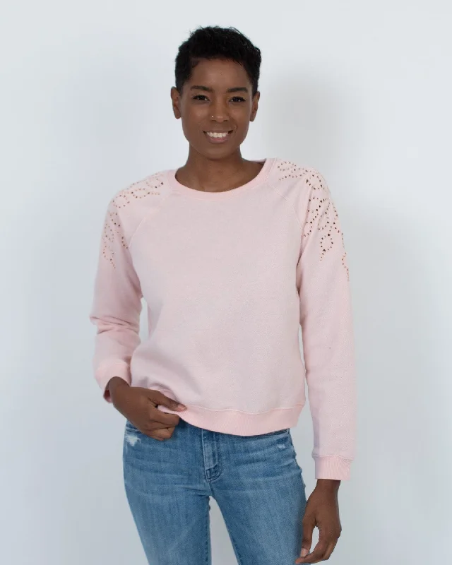 Crewneck Pullover Sweater Scalloped Neck Pullover