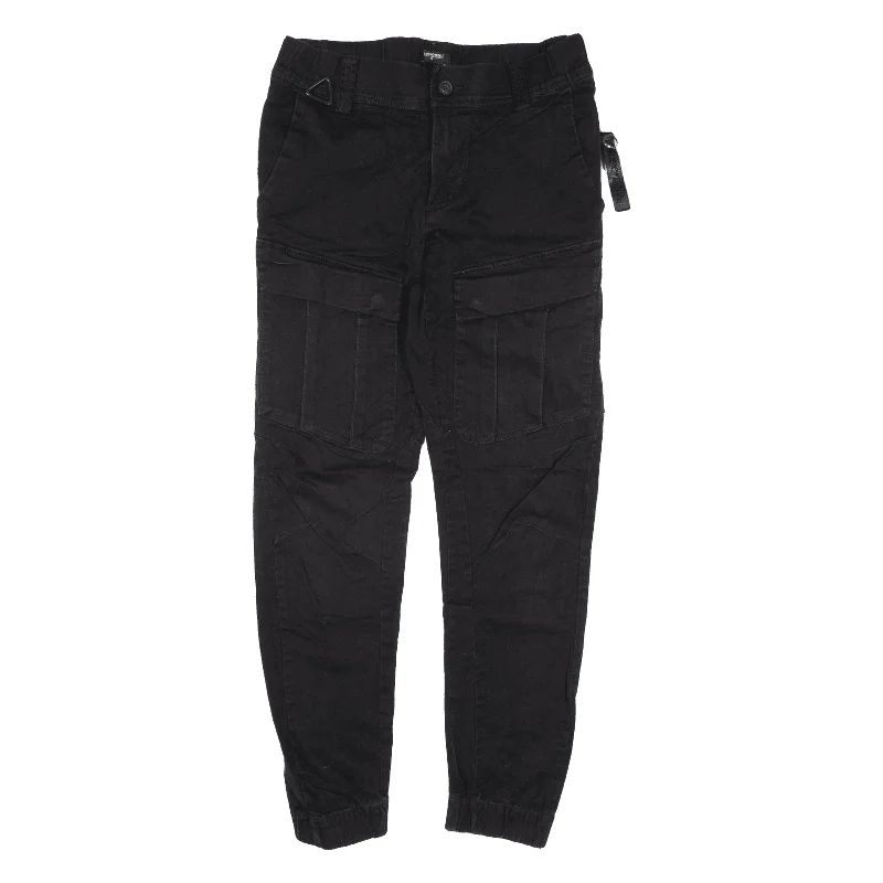 CLOCKHOUSE Cargo Womens Trousers Black Slim Tapered W28 L26 Trousers Plaid Checkered