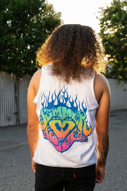 Summer Of Love Tank - White bold tank top