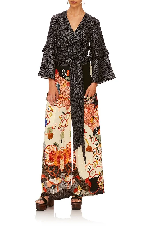 WIDE LEG TROUSER WITH FRONT POCKETS KISSING THE SUN Trousers sophisticated sleek