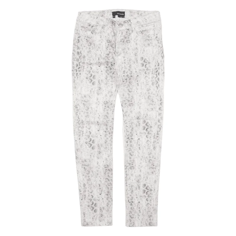 THE KOOPLES Snakeskin Print Trousers White Slim Skinny Womens W25 L27 Trousers Versatile Stylish