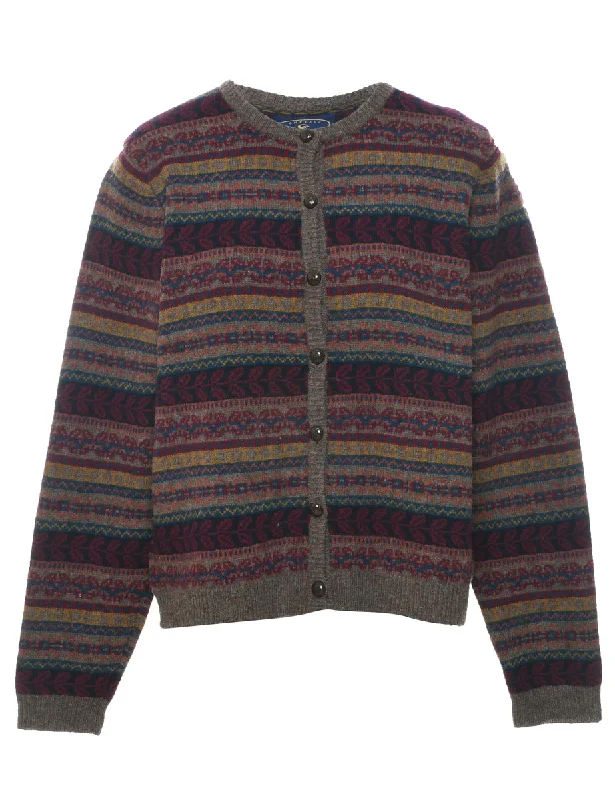 Multi-colour Cardigan - L Elegant Classic Vintage