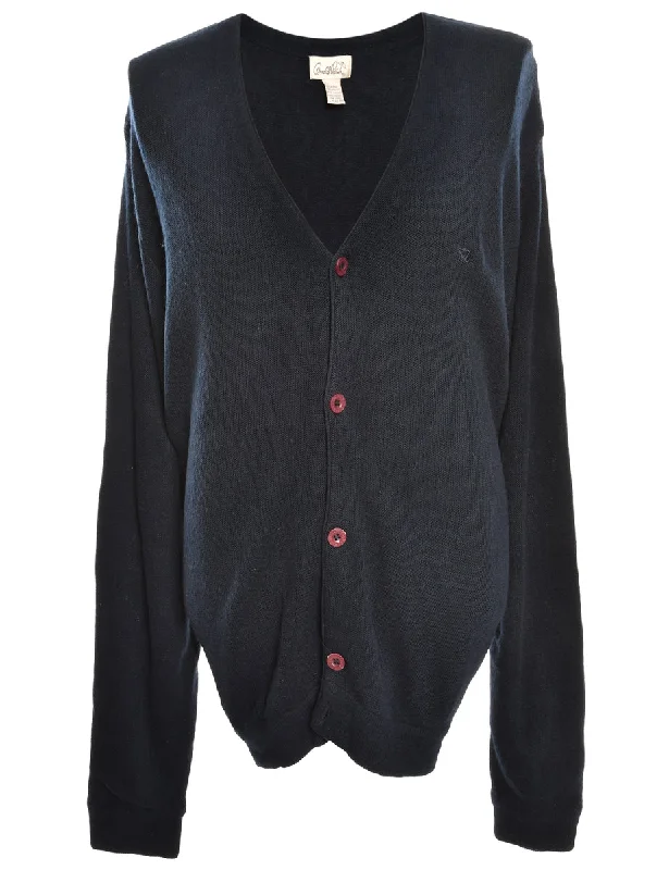 Button Through  Cardigan - L Terry Blend Velvet Blend Canvas Blend