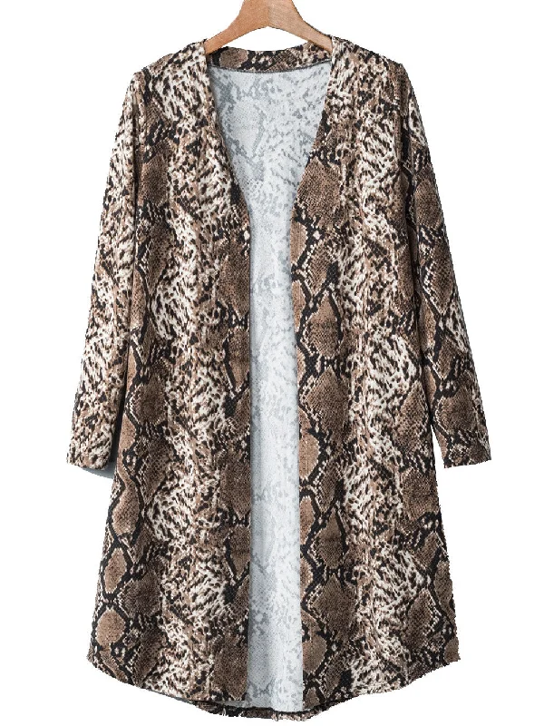 Midi Snakeskin Cardigan Machine Wash Dry Clean Hand Wash