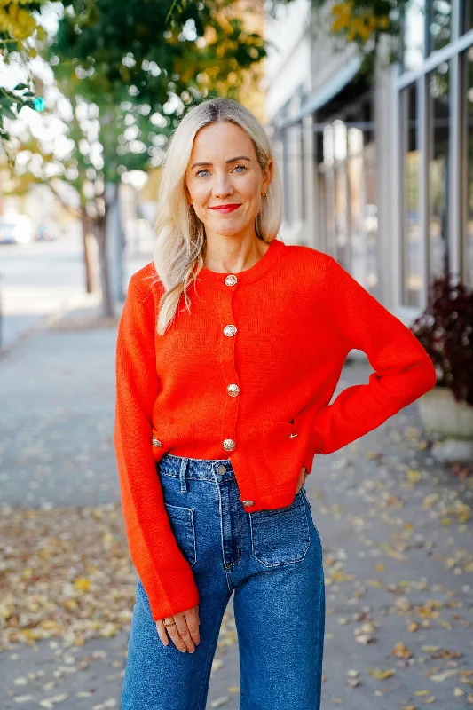 Annie Button Pocket Cardigan Front Pockets Side Pockets Patch Pockets