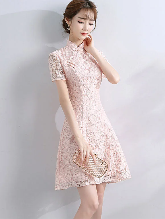 A-Line Floral Lace Bridesmaids Qipao Cheongsam Party Dress Tunics Favorite customer