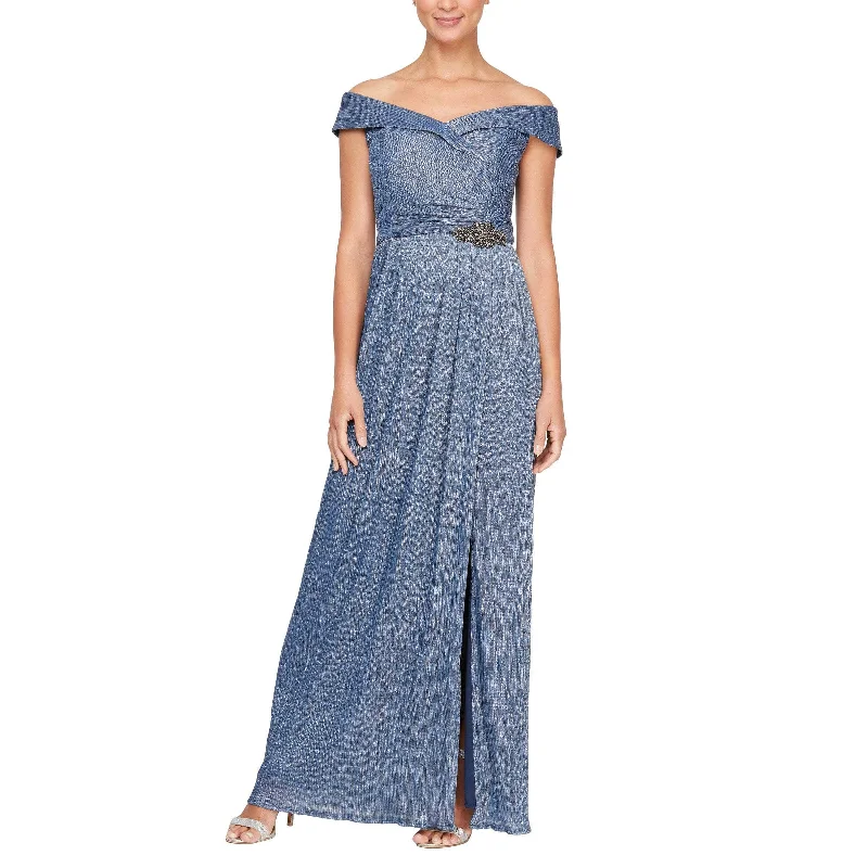 Alex Evenings 8127712 - Off Shoulder Metallic Evening Dress Tunics Spring floral