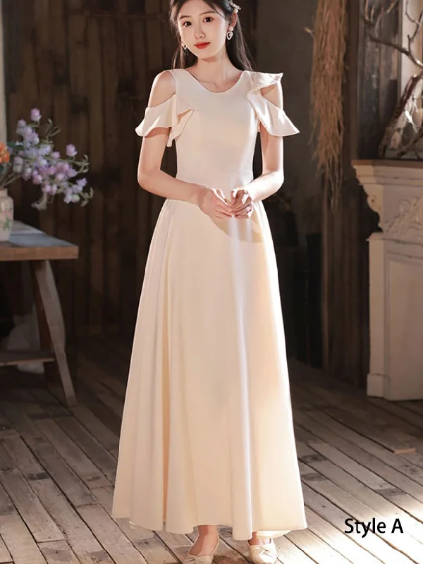 Beige Fit & Flare A-Line Bridesmaids Wedding Party Dress Tunics stripes playful