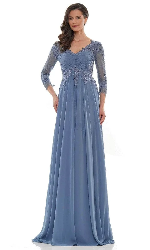 Marsoni by Colors - V-Neck Applique Evening Dress MV1125  - 1 pc Slate Blue In Size 22 Available Tunics Summer linen