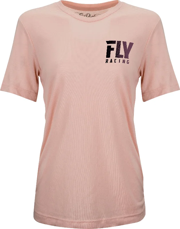 FLY RACING Fly Women's Boyfriend Tee Peach Md 356-0447M Anti-Pilling Machine Wash Handmade