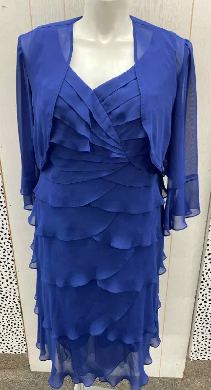 Alex Evenings Blue Womens Size 16 Dress