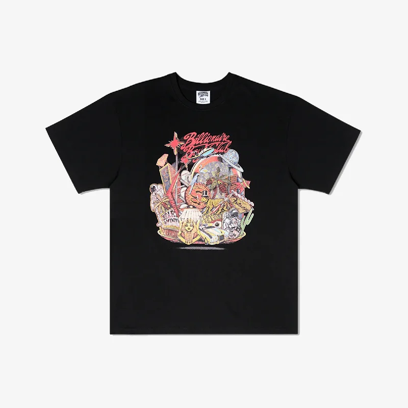 BILLIONAIRE BOYS CLUB | BB FLOATING CITY SS TEE { BLACK Lace Blend Ribbed Blend Corduroy Blend