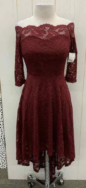 Burgundy Womens Size 6 Dress