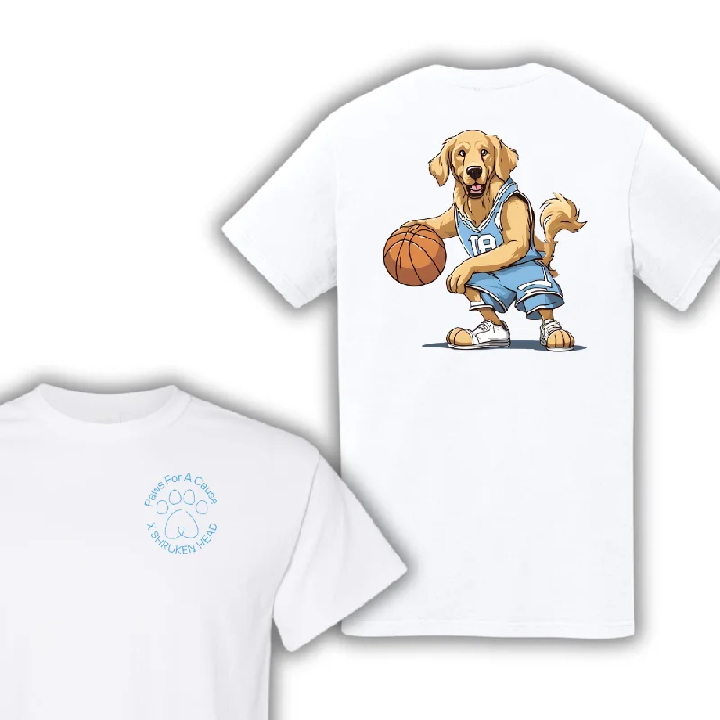 Carolina Paws for a Cause x SHB Charitable Dog T-Shirt Golden Retriever Basketball Polka Dot Checkered Tartan