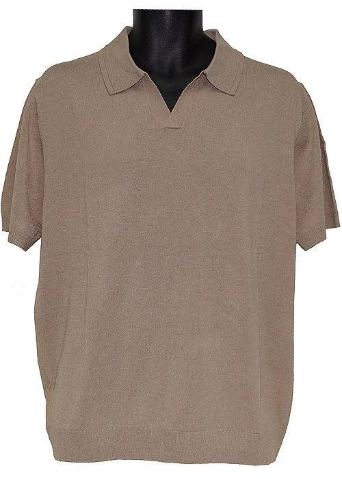 Cigar Shirt # LP162 Tan Collared Crew Neck Turtle Neck