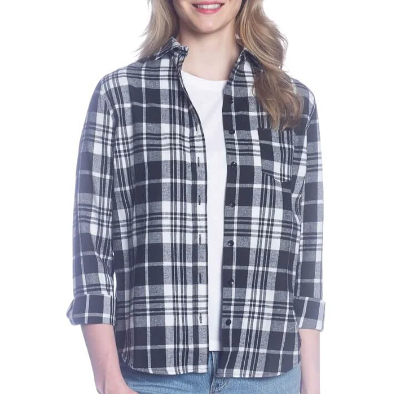 DKR Women's Flannel Shirt Anti-Pilling Machine Wash Handmade