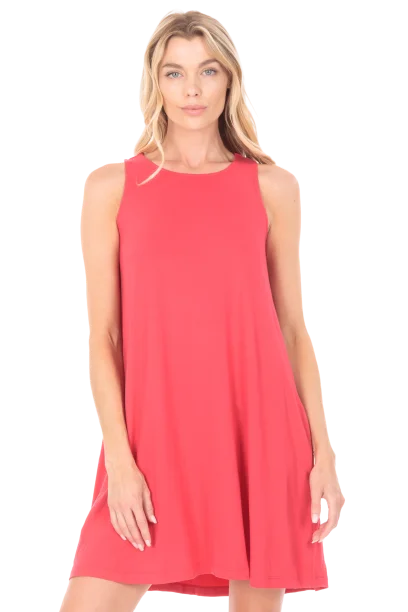 Dress, Red Trapeze