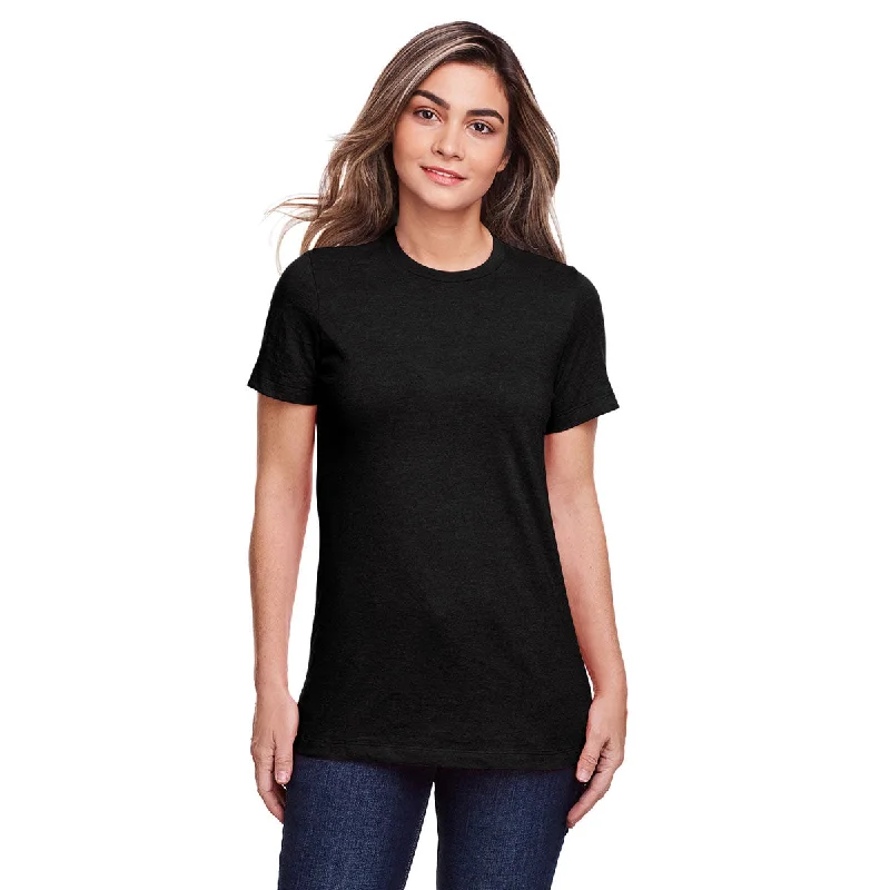 Gildan Women's Pitch Black Softstyle CVC T-Shirt Rayon Fabric Velvet Fabric Corduroy Fabric