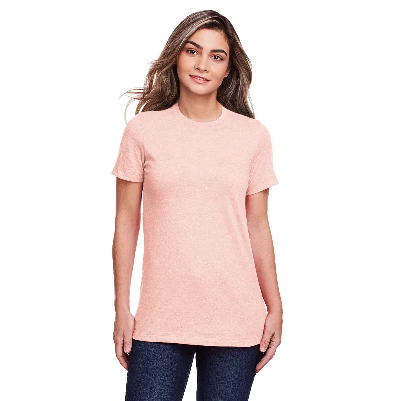 Gildan Women's Dusty Rose Softstyle CVC T-Shirt Mesh Canvas Denim