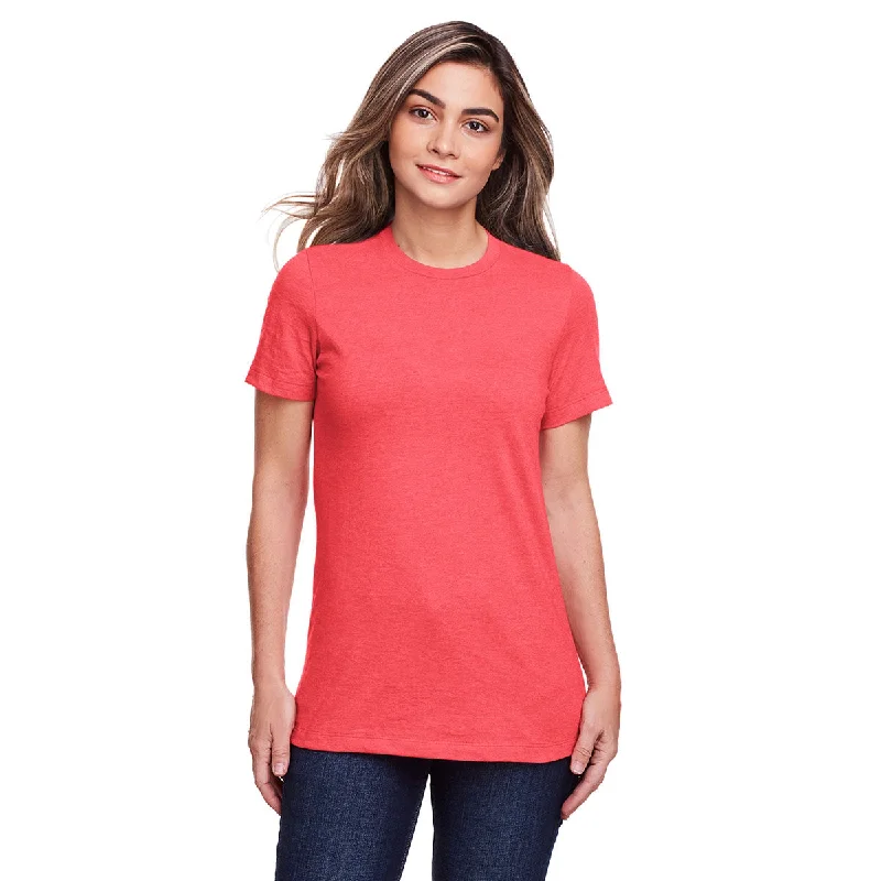 Gildan Women's Red Mist Softstyle CVC T-Shirt Lace Blend Ribbed Blend Corduroy Blend