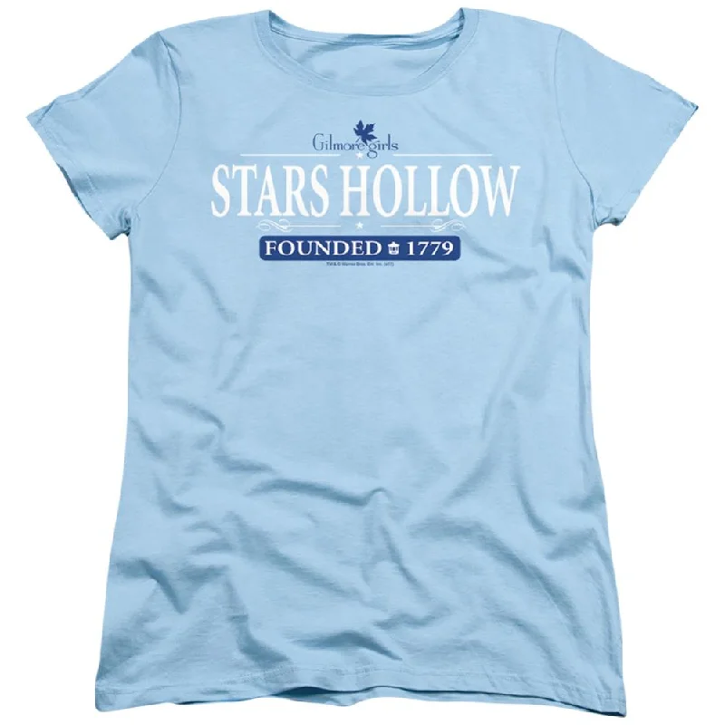 Gilmore Girls Stars Hollow Women's 18/1 Cotton Short-Sleeve T-Shirt Silk Blend Satin Velvet