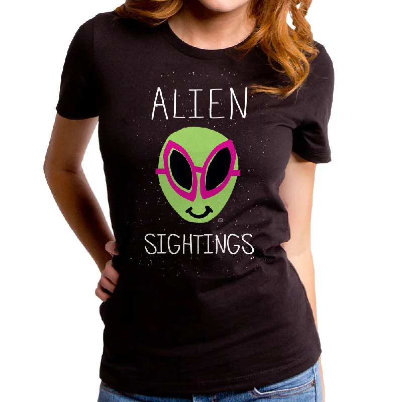 Alien Sightings Women's T-Shirt Real Fur Shearling Chenille