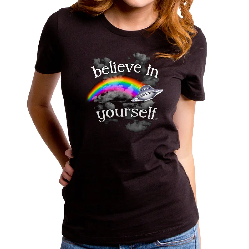 Believe In Yourself Women's T-Shirt Striped Floral Plaid