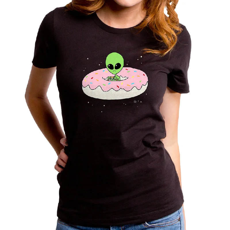 Donut UFO Women's T-Shirt Satin Blend Silk Blend Wool Blend