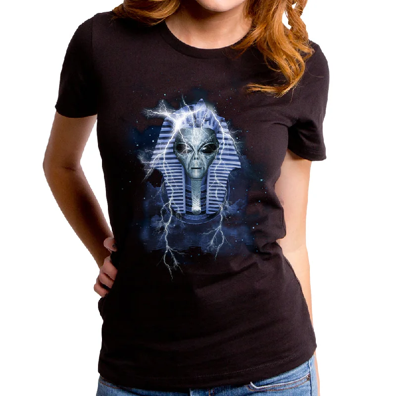 Egyptian Alien Women's T-Shirt Hooded Caped Shawl Collar