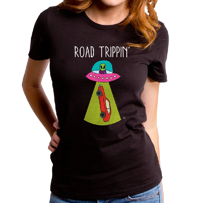 Road Trippin Women's T-Shirt Ribbed T-Shirt High Neck Heavyweight