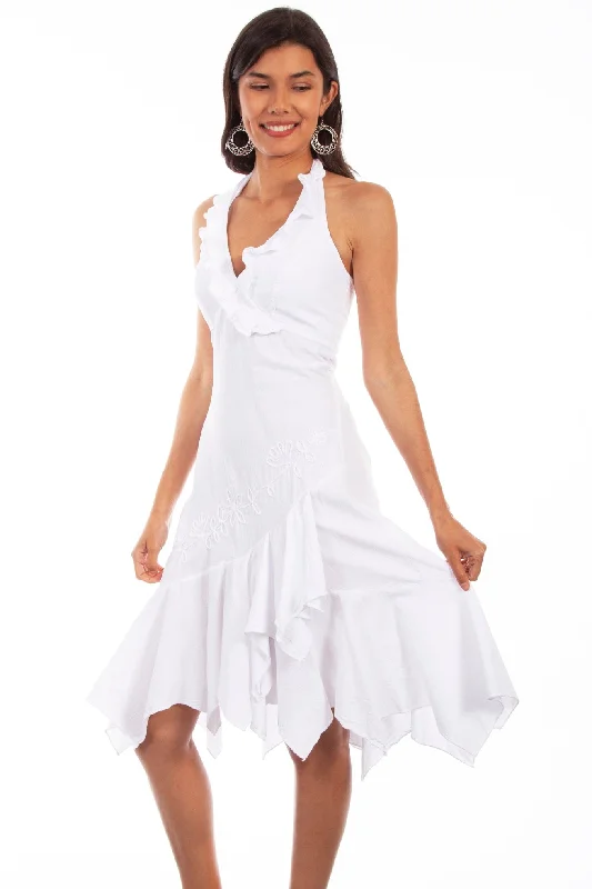 Halter Dress Peruvian Cotton - White