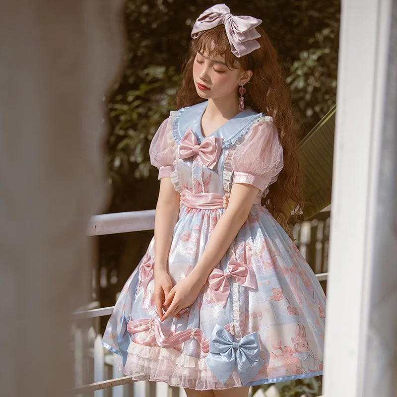 Cherry Blossom Candy Paper Element Doll Collar Bow Lolita Dress S20650