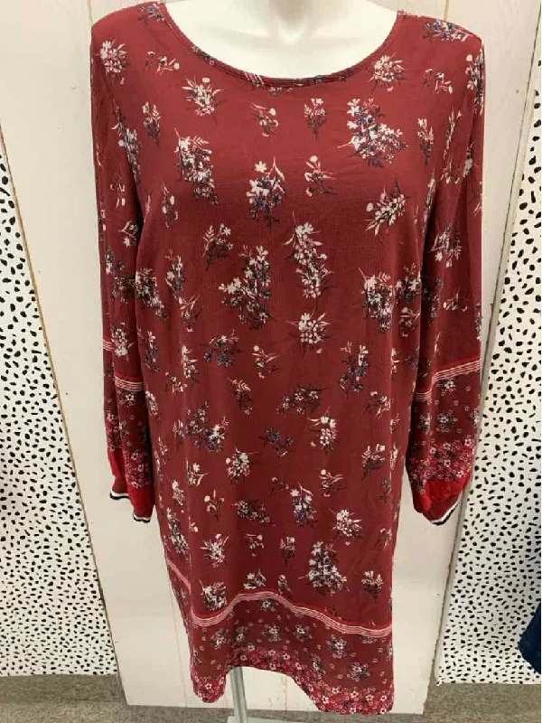 Maurices Burgundy Womens Size 18 Dress