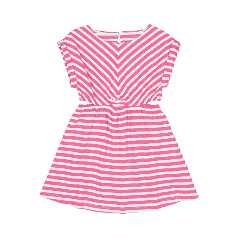 MAYORAL - Stripe Cut Out Dress - Pink