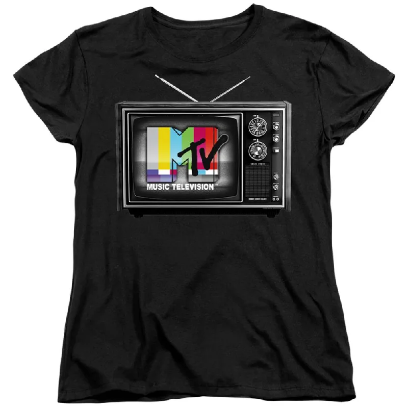 MTV MTV TV Women's 18/1 Cotton Short-Sleeve T-Shirt Terry Blend Velvet Blend Canvas Blend