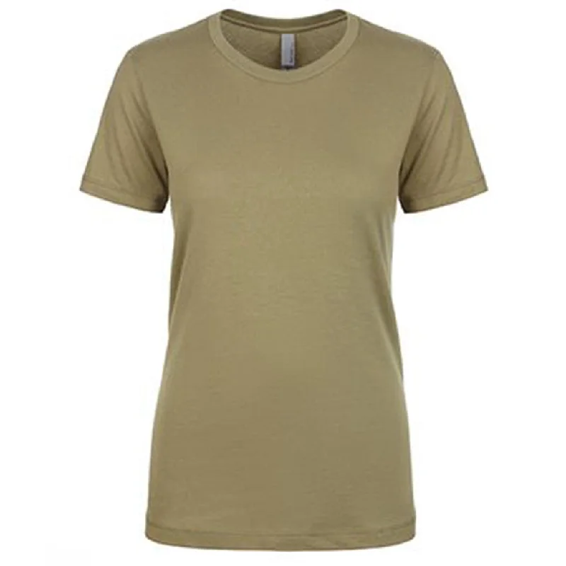 Next Level Women's Light Olive Boyfriend Tee Satin Fabric Silk Fabric Chiffon Fabric