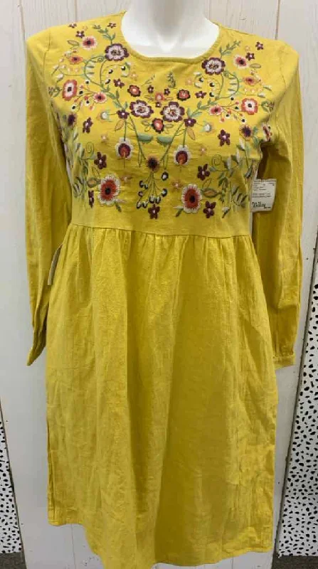 Orange Creek Yellow Womens Size 12 Dress