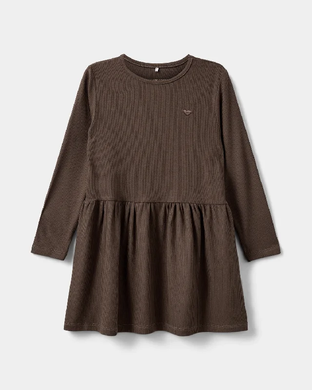 BERRASK DRESS - Chocolate brown