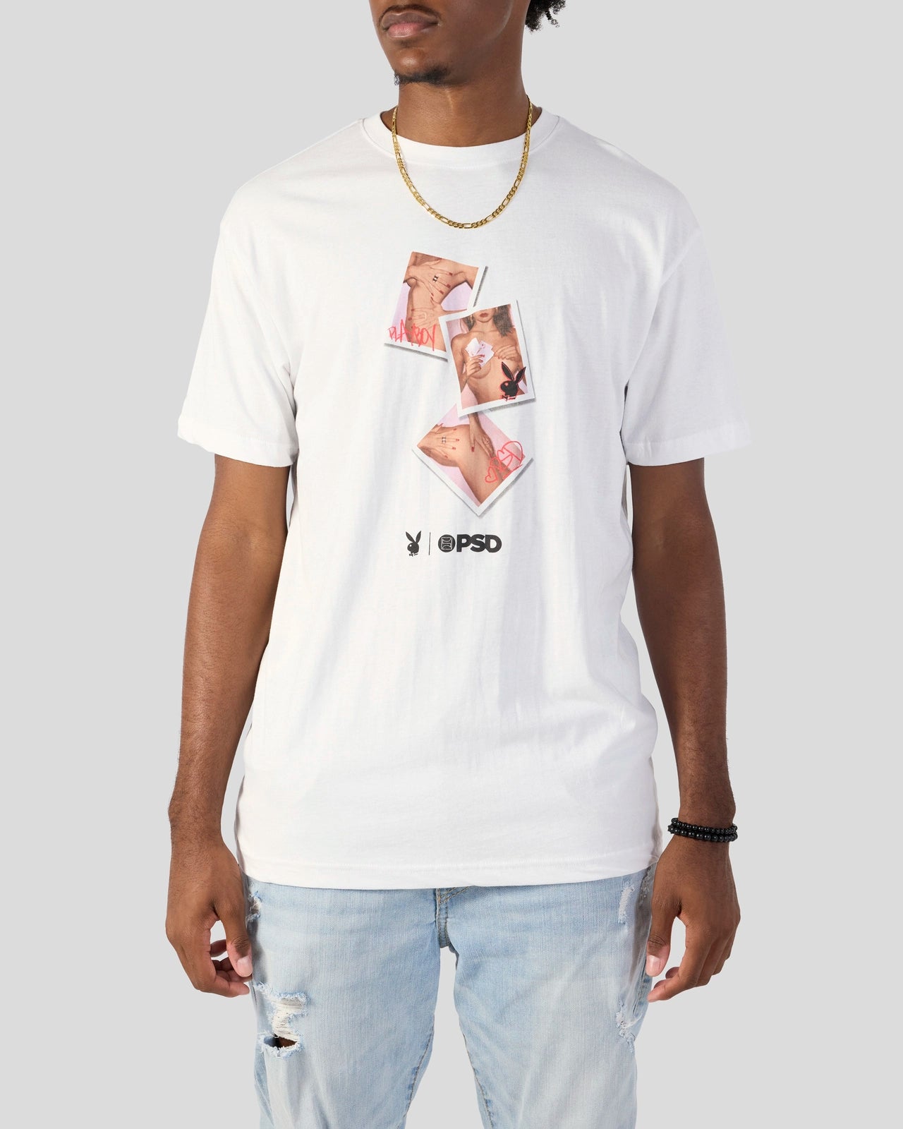 Playboy - Polaroid Tee Mesh Canvas Denim