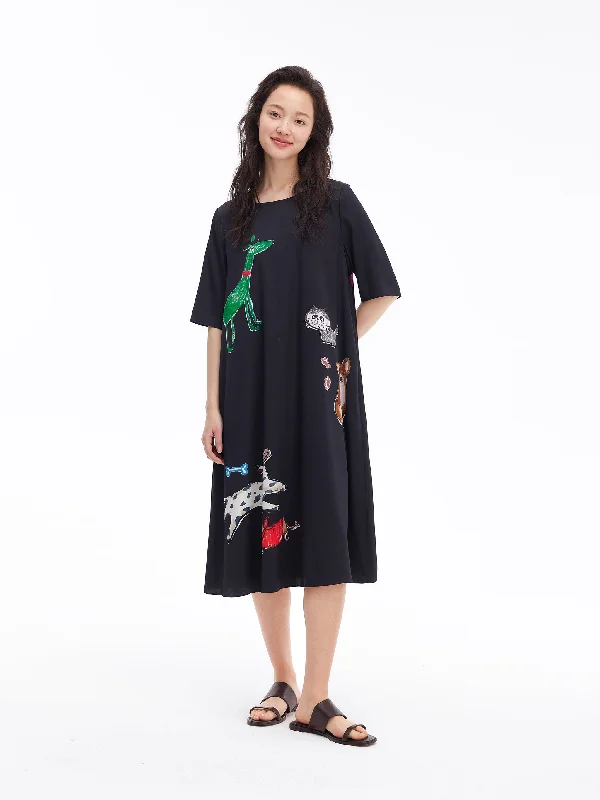 Pet Hand Painted Silk Dress