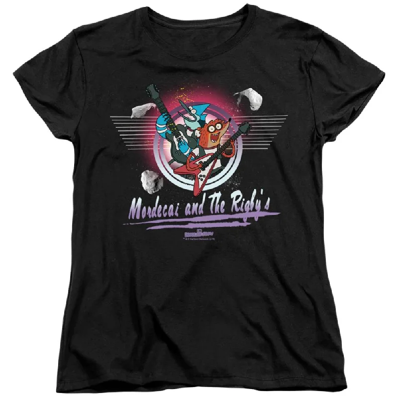 Regular Show Mordecai & The Rigbys Women's 18/1 Cotton Short-Sleeve T-Shirt Cashmere Blend Cotton Blend Poly Blend