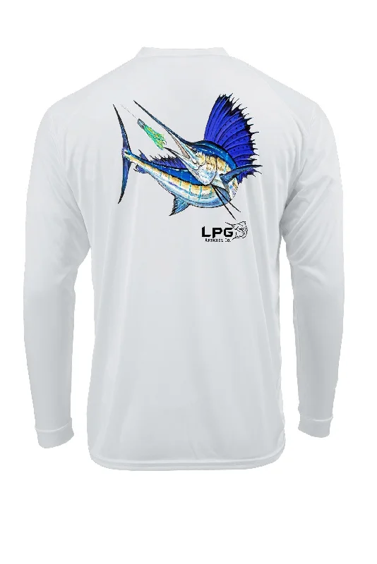 LPG Apparel Co. Mark Ray Sailfish Hunt Long Sleeve Performance UPF 50+ T-Shirt Fashionable Trendy Casual