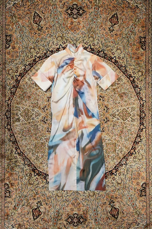 FRONT-GATHER DRESS LONG(tittle:＼ 25)(EXCLUSIVE)