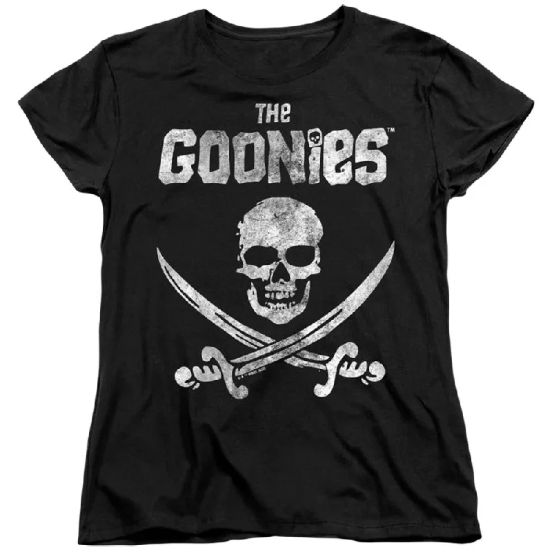 The Goonies Flag 1 Women's 18/1 Cotton Short-Sleeve T-Shirt Anti-Shrink Durable Soft