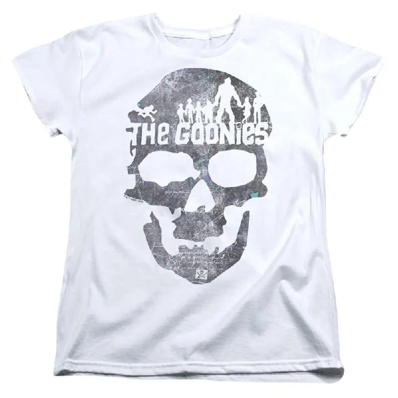 The Goonies Skull 2 Women's 18/1 Cotton Short-Sleeve T-Shirt Graphic Embroidered Appliqued