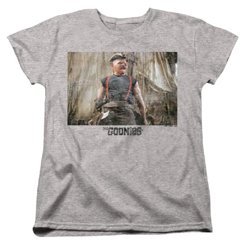 The Goonies Sloth 1 Women's 18/1 Cotton Short-Sleeve T-Shirt Zippered Buttoned Snapped