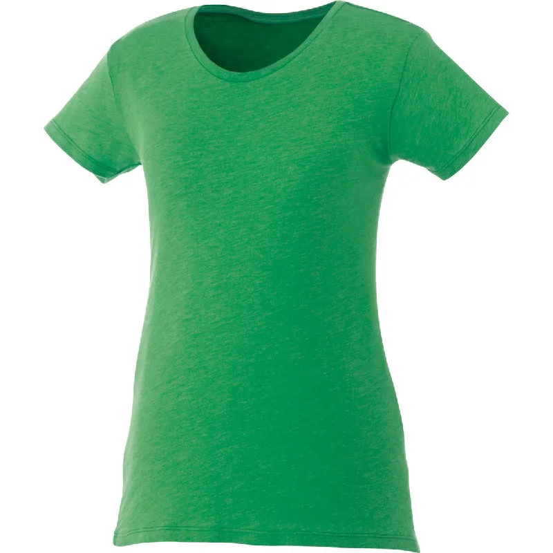 Elevate Women's Kelly Green Heather Bodie Short Sleeve T-Shirt Mesh Fabric Canvas Fabric Denim Fabric